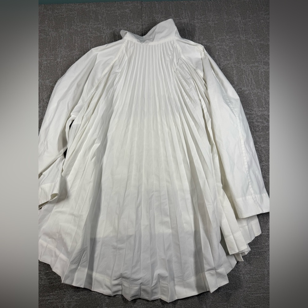 Athleta Sojourn Top Womens XL White Quarter Zip Pleated Layered Oversized READ - Picture 10 of 11